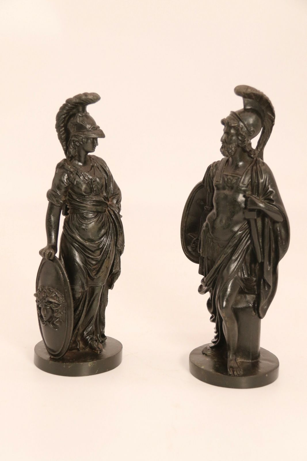 A Rare Pair Of Mid 19th C Grand Tour Bronze Figures Of Athena And Zeus photo furniture