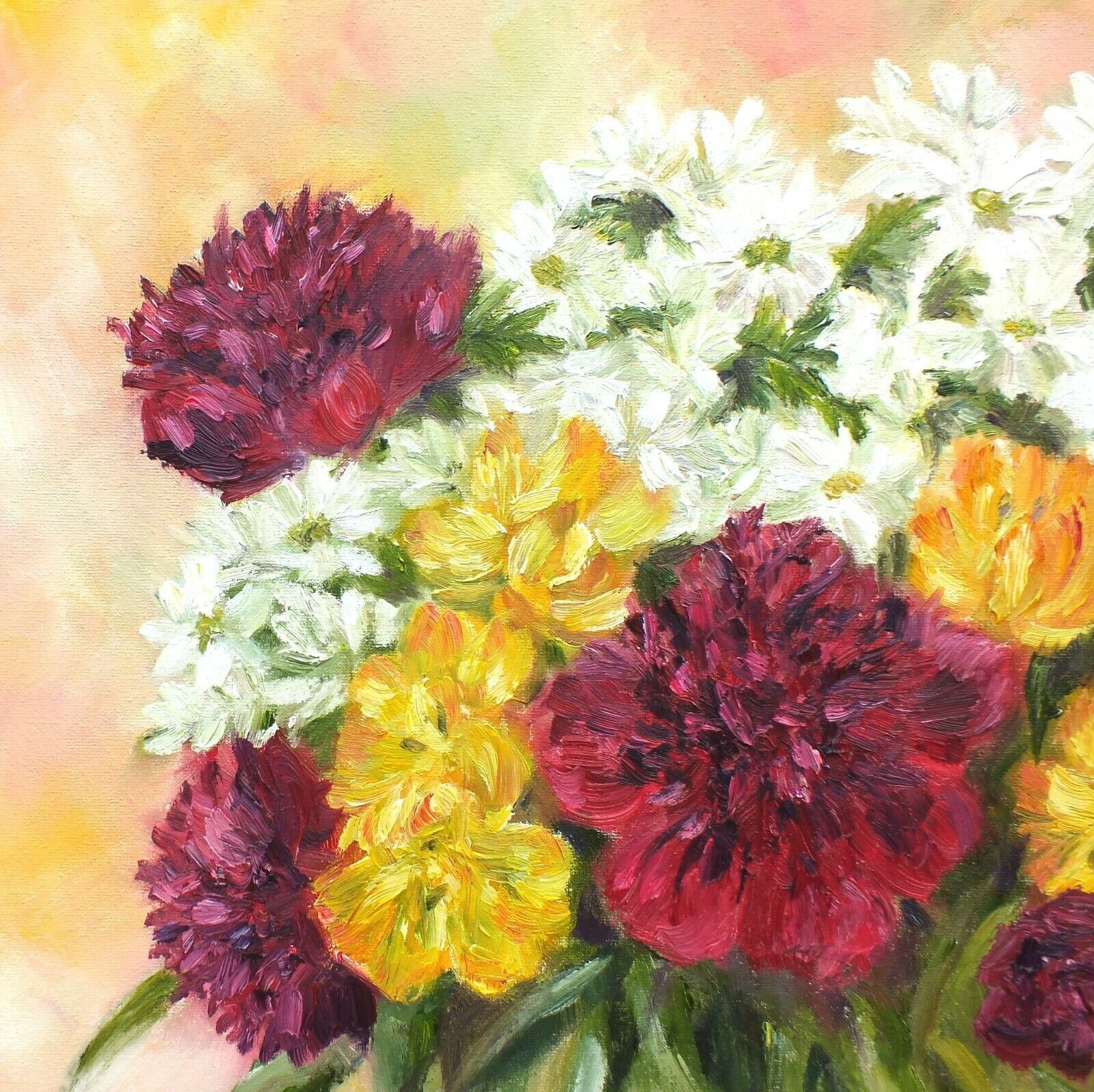 Peonies Tulips Floral Flowers Oil Painting Signed Framed Original Andi J Lucas photo buy