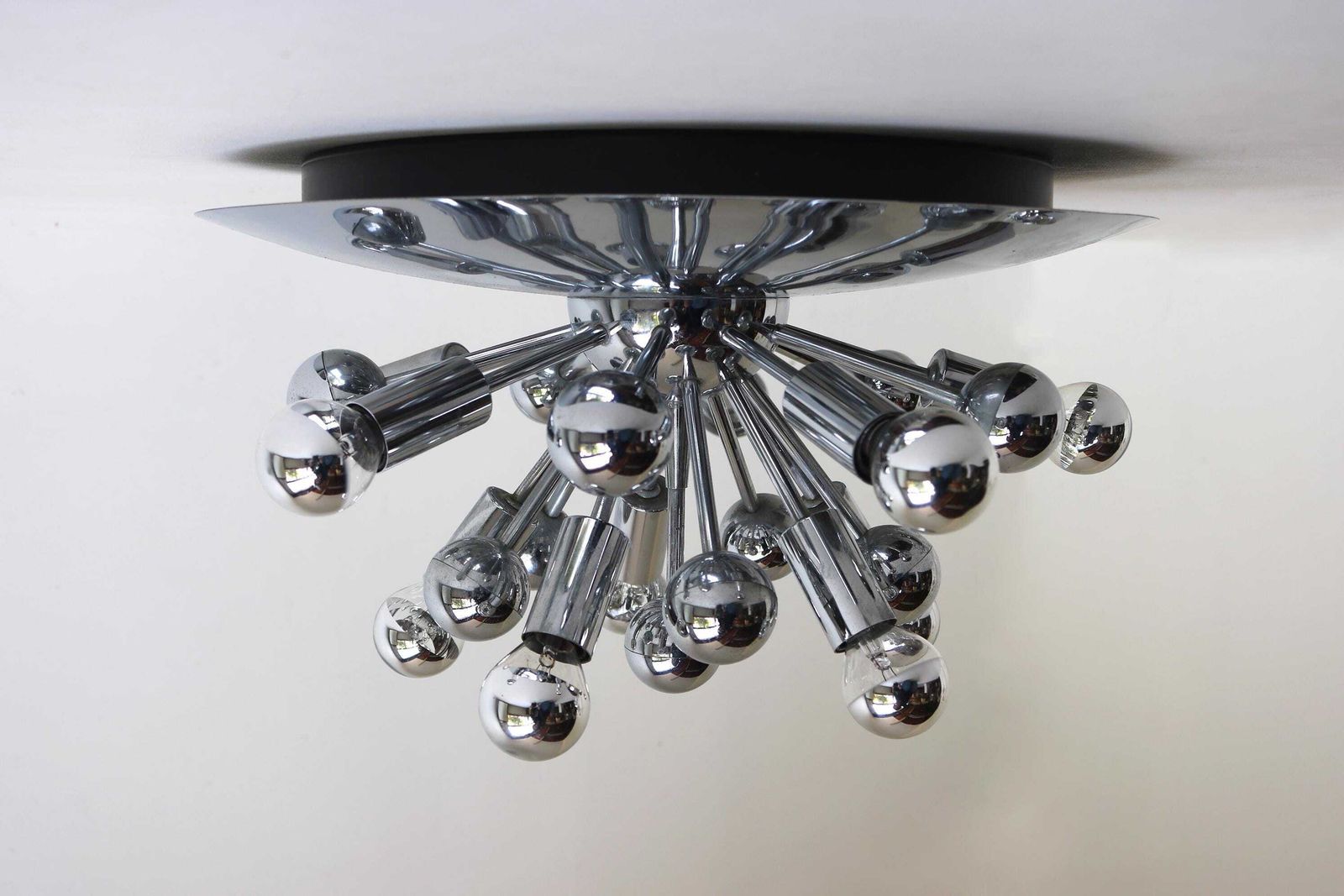 Sputnik Space Age Ceiling Lamp Or Wall Sconce By Gaetano Sciolari For Boulanger, Italy 60's Chromed Atomic Vintage Flush Mount photo Lighting