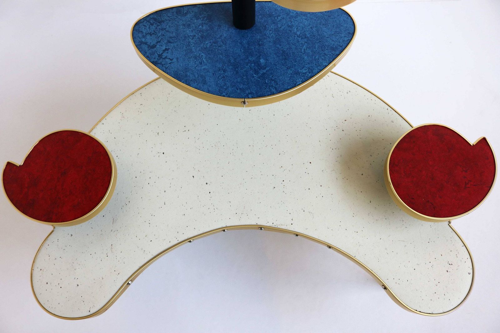 Vintage 7 Tier Plant Stand Sidetable Flower Table Flower Stand Color Retro 1980s   1990s Display Table Coffee Table Kidney Shape Stand photo vinterior