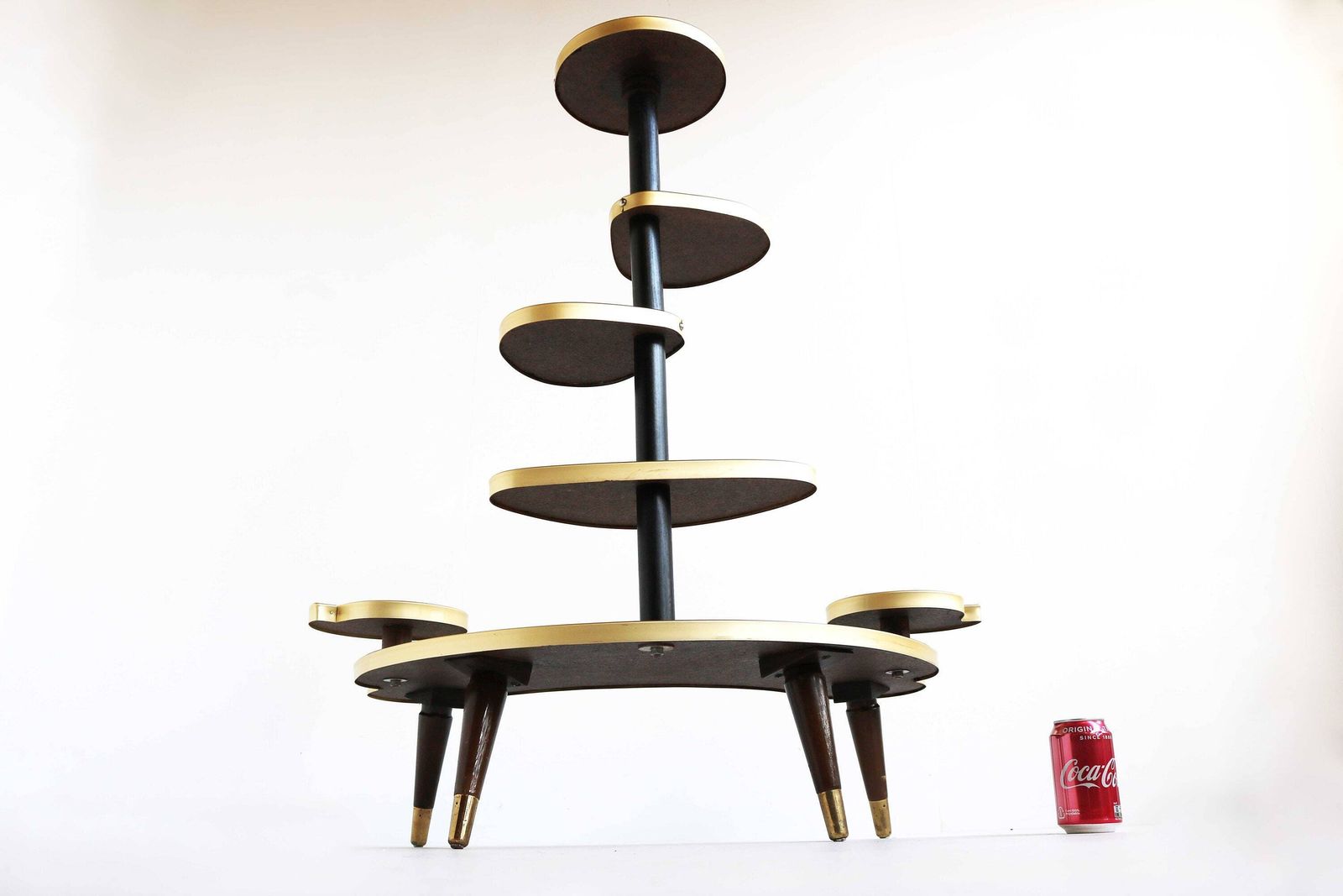 photo for sale Vintage 7 Tier Plant Stand Sidetable Flower Table Flower Stand Color Retro 1980s   1990s Display Table Coffee Table Kidney Shape Stand