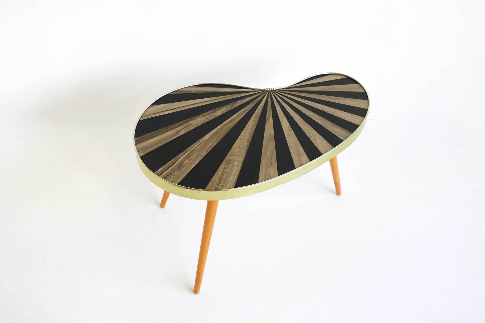 Vintage Kidney Shaped Side Table Plant Table Sun Rays Mid Century Plant Stand Flower Coffee Table 60s German Rockabilly Space Atomic Age