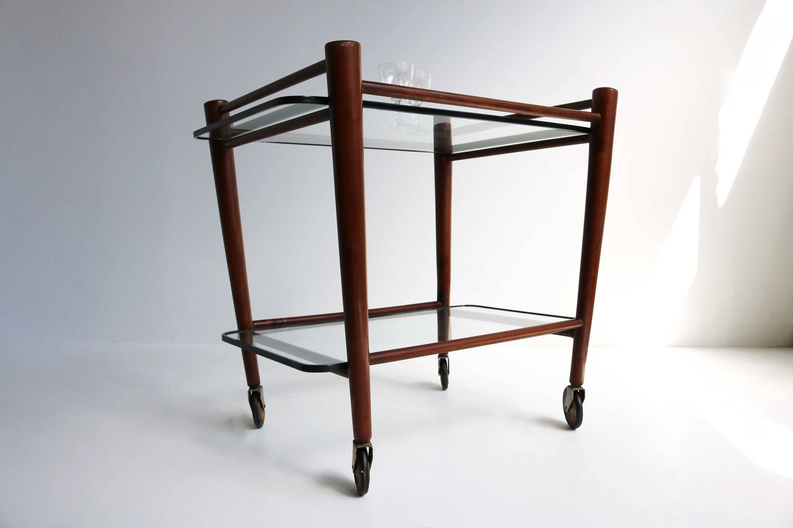 Teak Dutch Design Serving Trolley Designed By Cees Braakman Produced By Ums Pastoe 1950s Teak Bar Cart Mid Century Beverage Cart Side Table photo for sale
