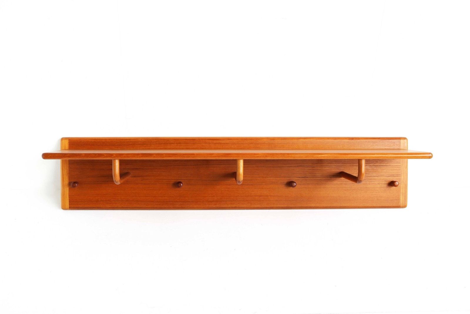 Mid Century Modern Wall Mounted Coat Rack Teak Coatrack By Aksel Kjersgaard For Vildbjerg Mobelfabrik, Denmark, 1960's Scandinavian Design