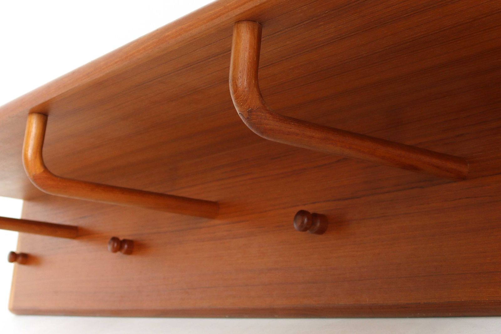 Mid Century Modern Wall Mounted Coat Rack Teak Coatrack By Aksel Kjersgaard For Vildbjerg Mobelfabrik, Denmark, 1960's Scandinavian Design photo Furniture