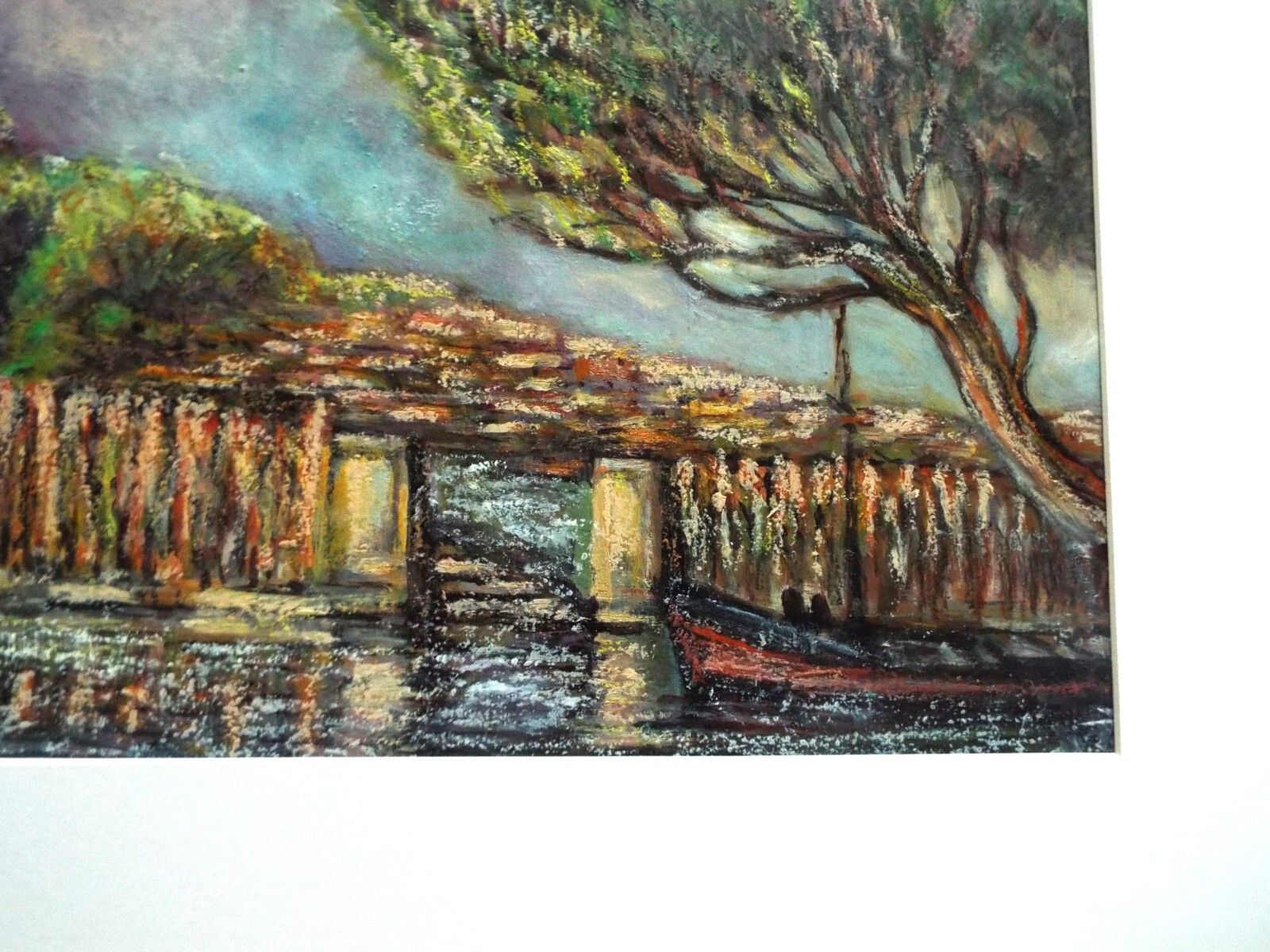 Notre Dame Paris From The Banks Of The River Seine, Original Framed Oil Painting photo for sale