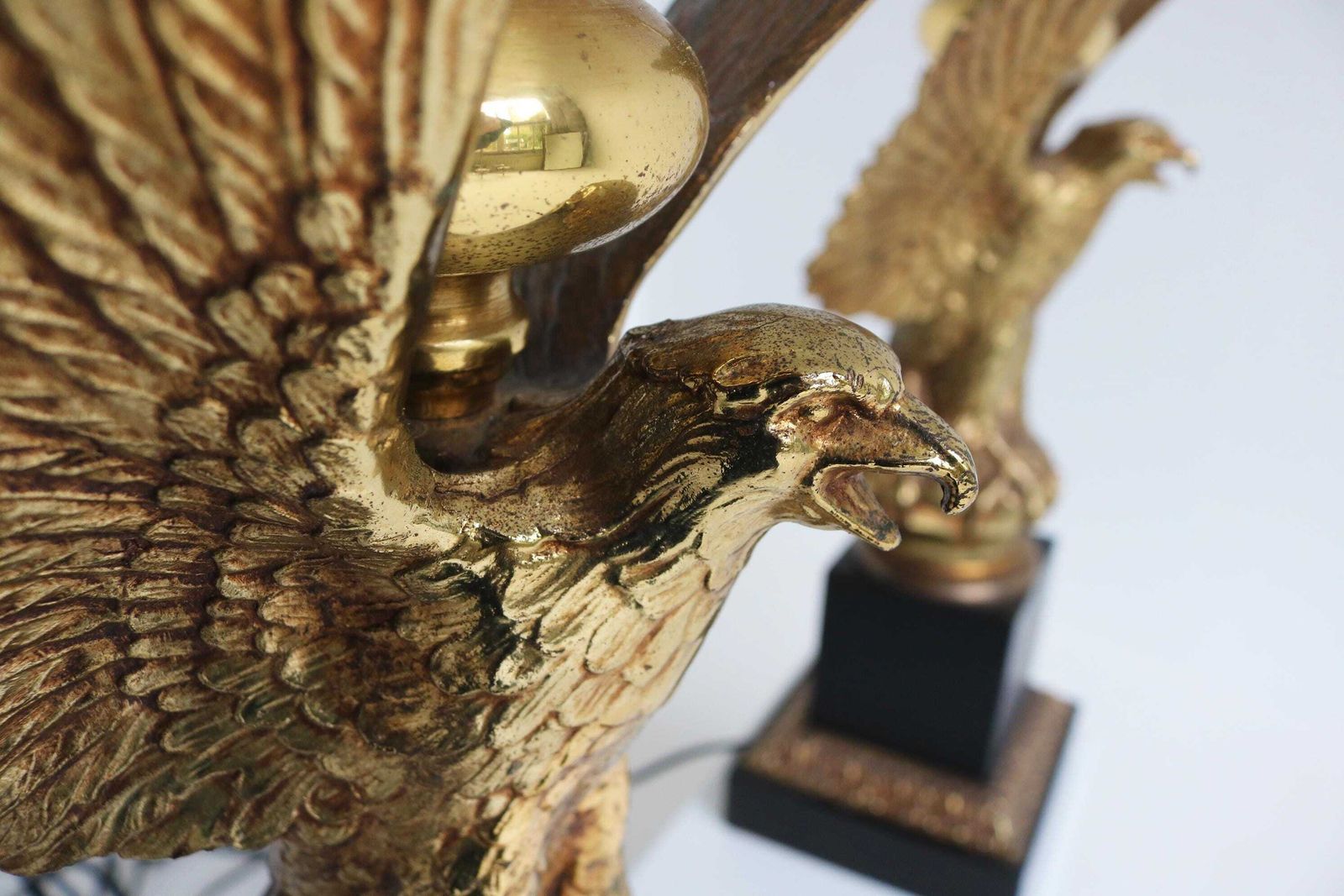 Deknudt   Loevsky & Loevsky   Pair Of Eagle Table Lamps Two Hollywood Regency Desk Lamps Mid  Century Couple Brass Design Lamps Vintage 1970 photo Lighting