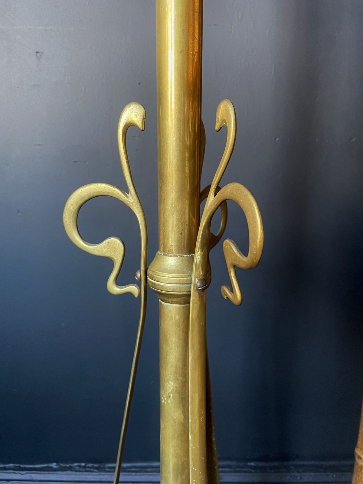 Art Nouveau Brass Floor Lamp, 1920s photo 550.0