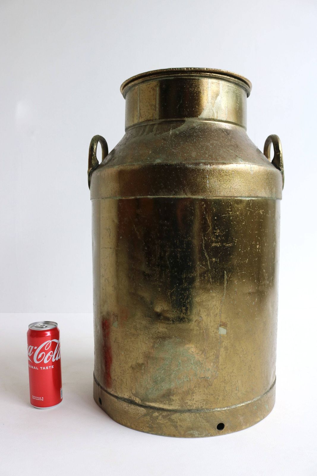 photo furniture Big Antique Copper Plated Milk Jar Umbrella Stand Holder 1880  1900s Country Style Authentic Can Farm Late 19th Century Milk Container
