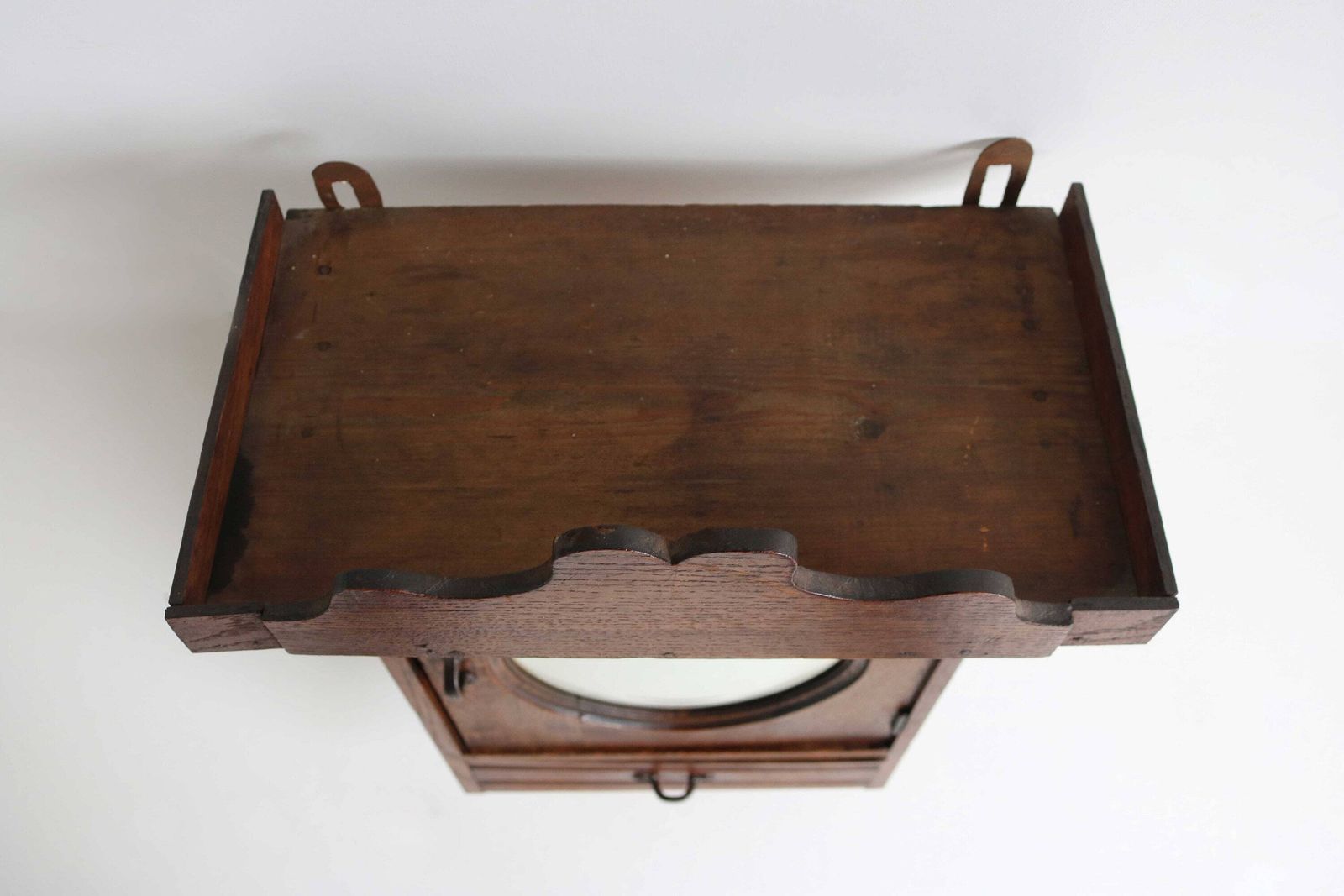 Oval Mirror , Vintage Wooden Medicine Bathroom Kitchen Cabinet Drawer Small Wall Cabinet Apothecary Key Cabinet Wood Antique Art Deco 1930 photo vintage