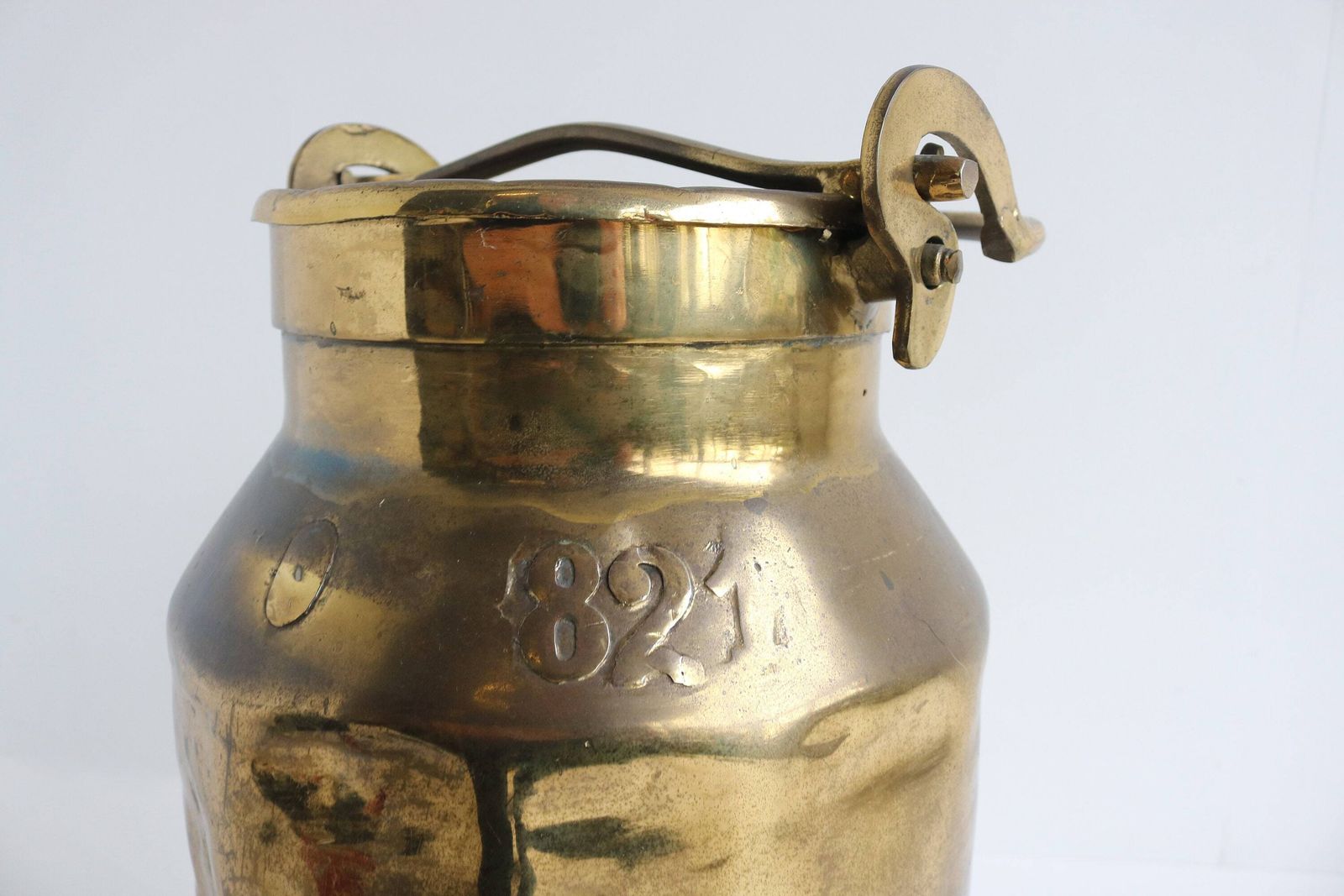 Antiek Messing Melkbus – Bloemenstandaard En Paraplubak – Ca. 1900 – Landelijke Stijl – Rustieke Europese Uitstraling photo furniture