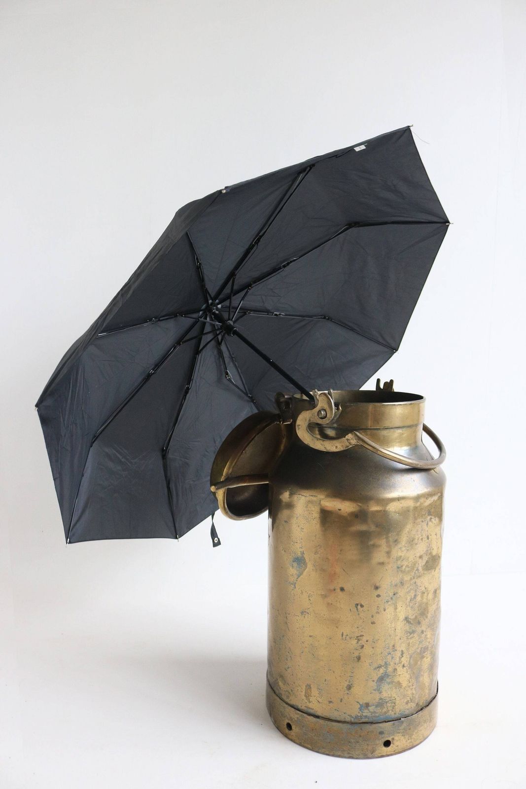 Antique Brass Milk Container Milk Can Milk Jug Milk Jar Brass Flower Stand Umbrella Stand 1900 Country Style Can Farm Rustic European Charm photo vinterior