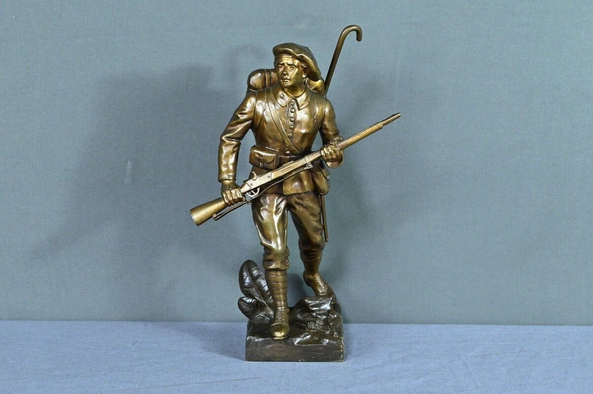 Bronze “The Alpine Hunter”, Signed E.Carlier – Late 19th Century