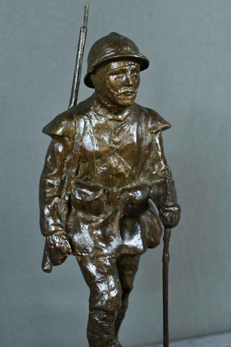 Bronze “Souvenir Of Souchez” By R. Paris – Early 20th Century photo Art