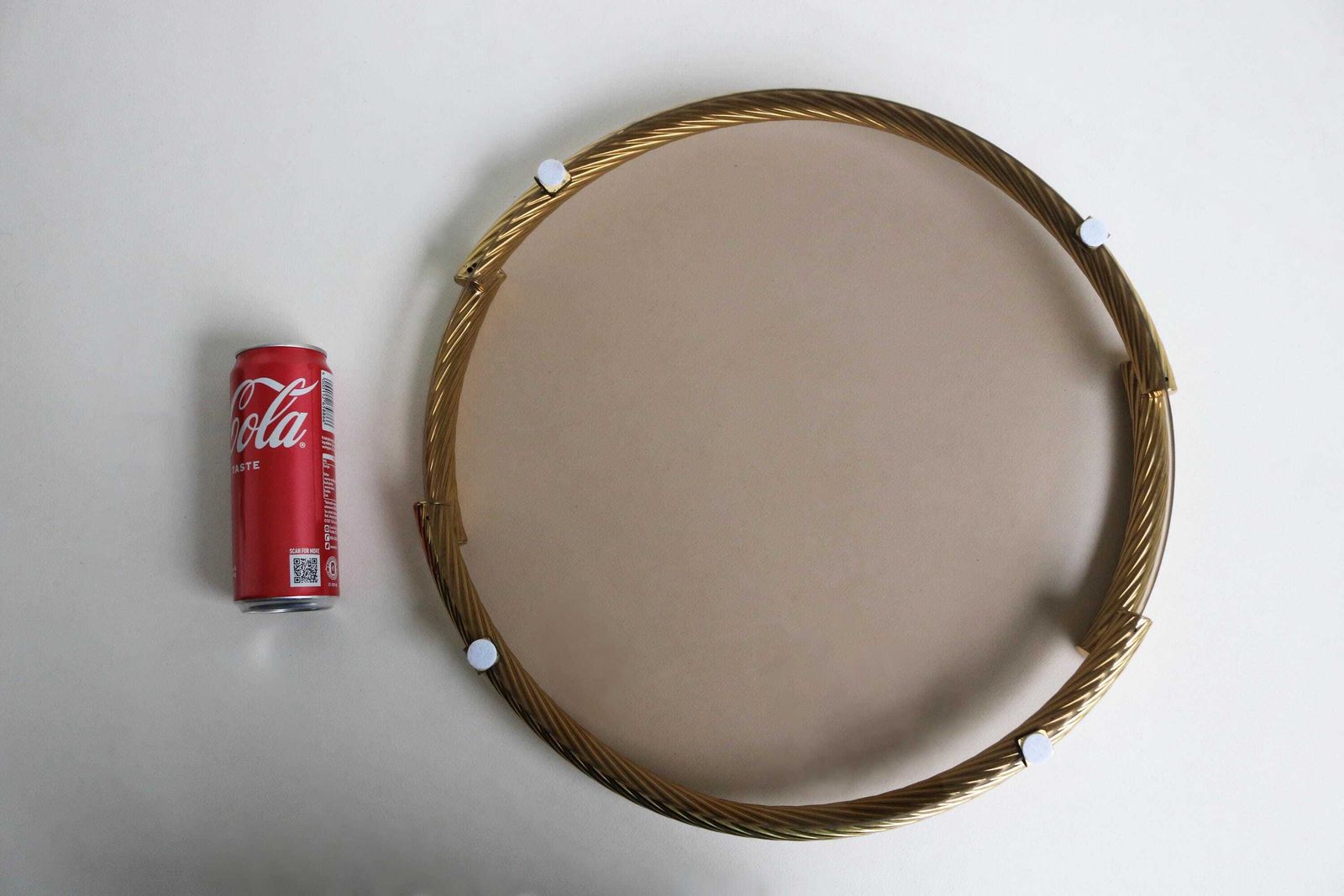 photo for sale Dimart Milano 24 Karat Gold Plated Brass Italian Round Tray With Smoked Glass 1980s