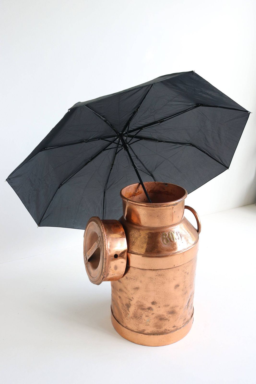 Dutch Antique Copper Plated Milk Jar Jumbo Holland Number 600 Umbrella Stand Holder 1880 1900s Country Style Can Farm Milk Container Vessel photo 517.0