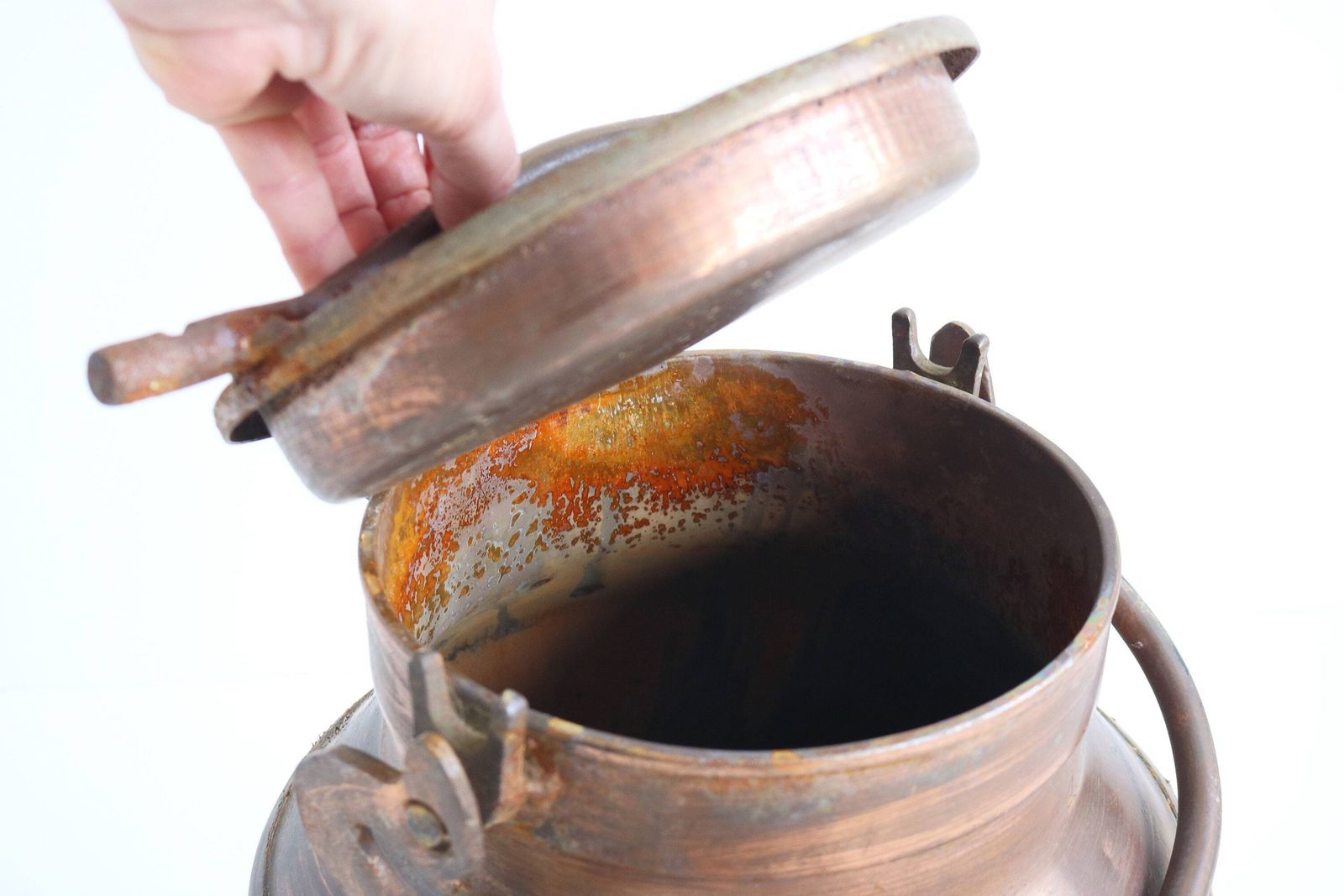 Rustic 19th Century Patinated Copper Plated Milk Container Can Farm Country Style Umbrella Stand Antique Circa 1890 With Lid Carry Handle photo Home Decor