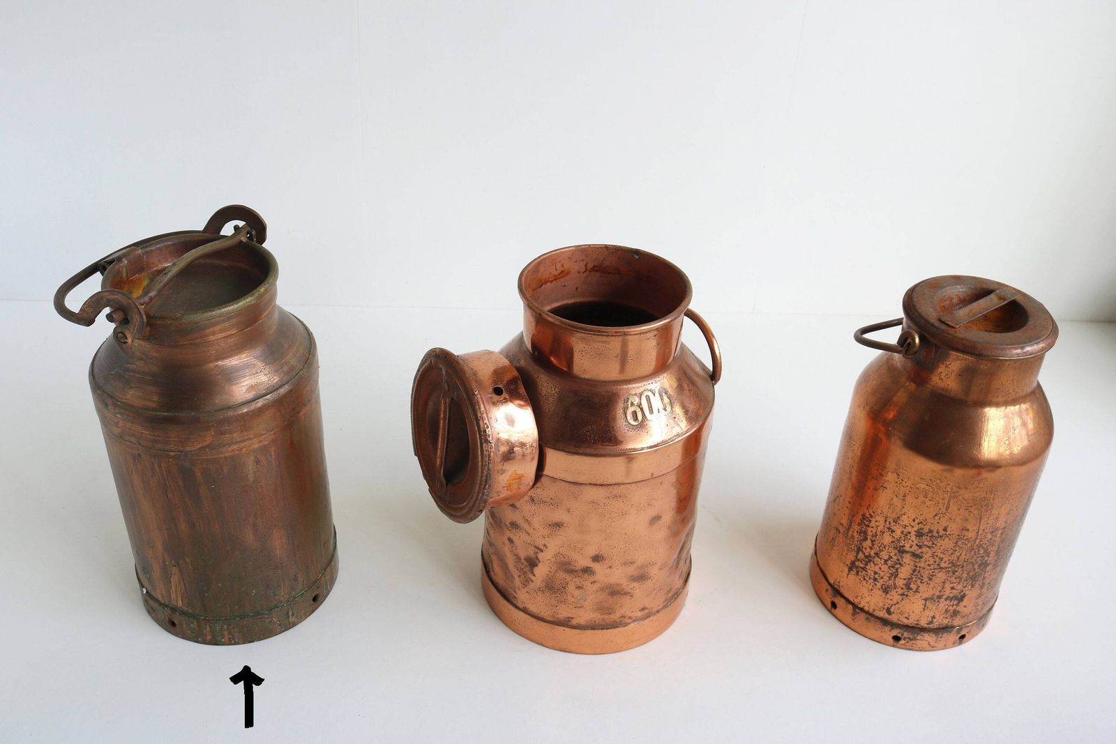 photo for sale Rustic 19th Century Patinated Copper Plated Milk Container Can Farm Country Style Umbrella Stand Antique Circa 1890 With Lid Carry Handle