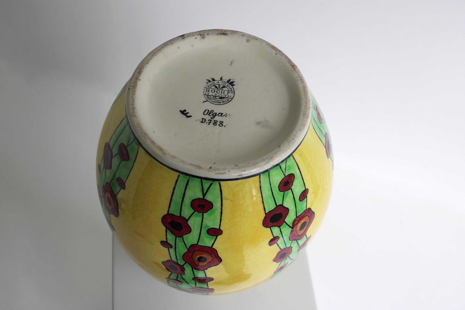 Art Deco Vase By Charles Catteau For Boch Freres Keramis Model ''Olga D.788'' , Belgium Ca. 1925 1930 photo vintage