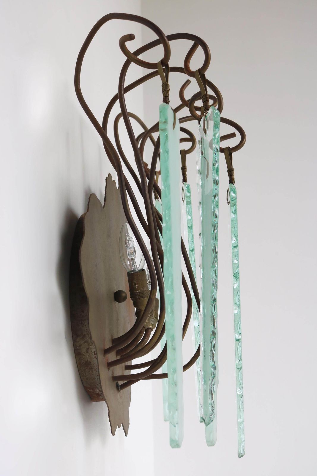 Set Van 6 Handgemaakte Design Wandlampen, Serie "Behind Frosted Glass" Van Brand Van Egmond – Dutch Design 1989 photo vintage