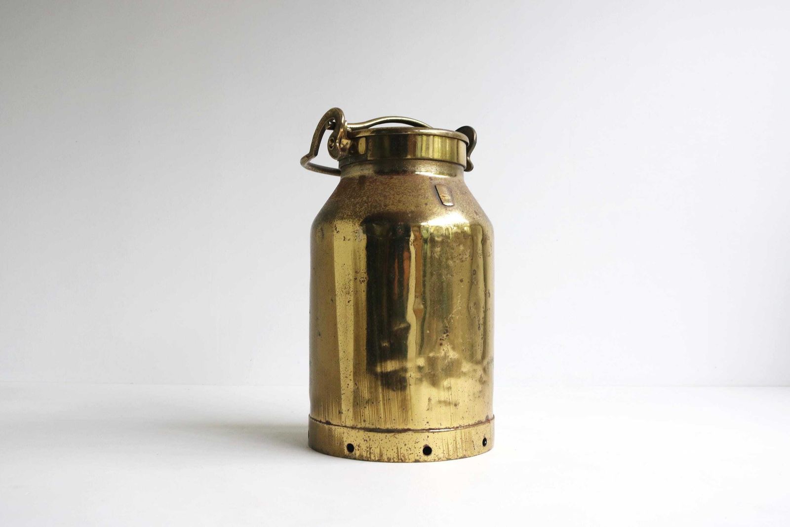 Antique Belgium Milk Jar Umbrella Stand Holder Copper 1880 Country Style Authentic Can Farm Late 19th Century Milk Container