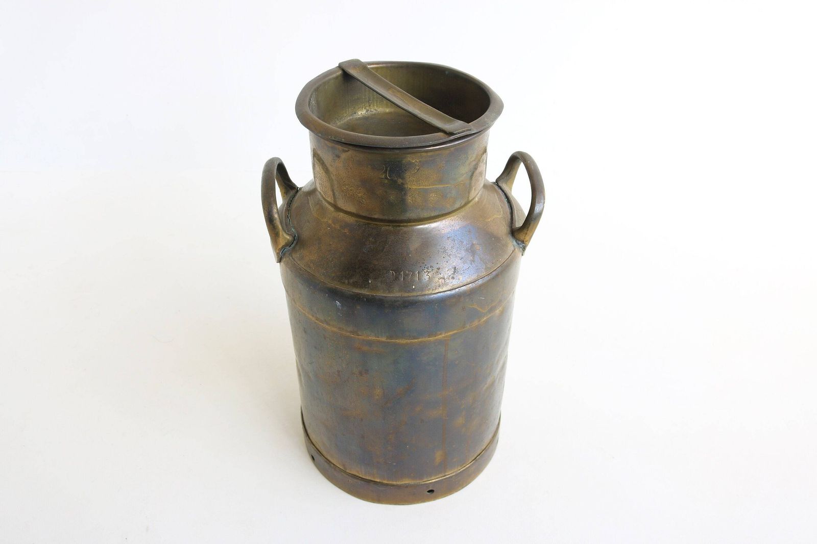 Lovely Antique Belgium Copper Plated Milk Jar Umbrella Stand Holder 1880  1900s Country Style Can Farm Late 19th Century Milk Container