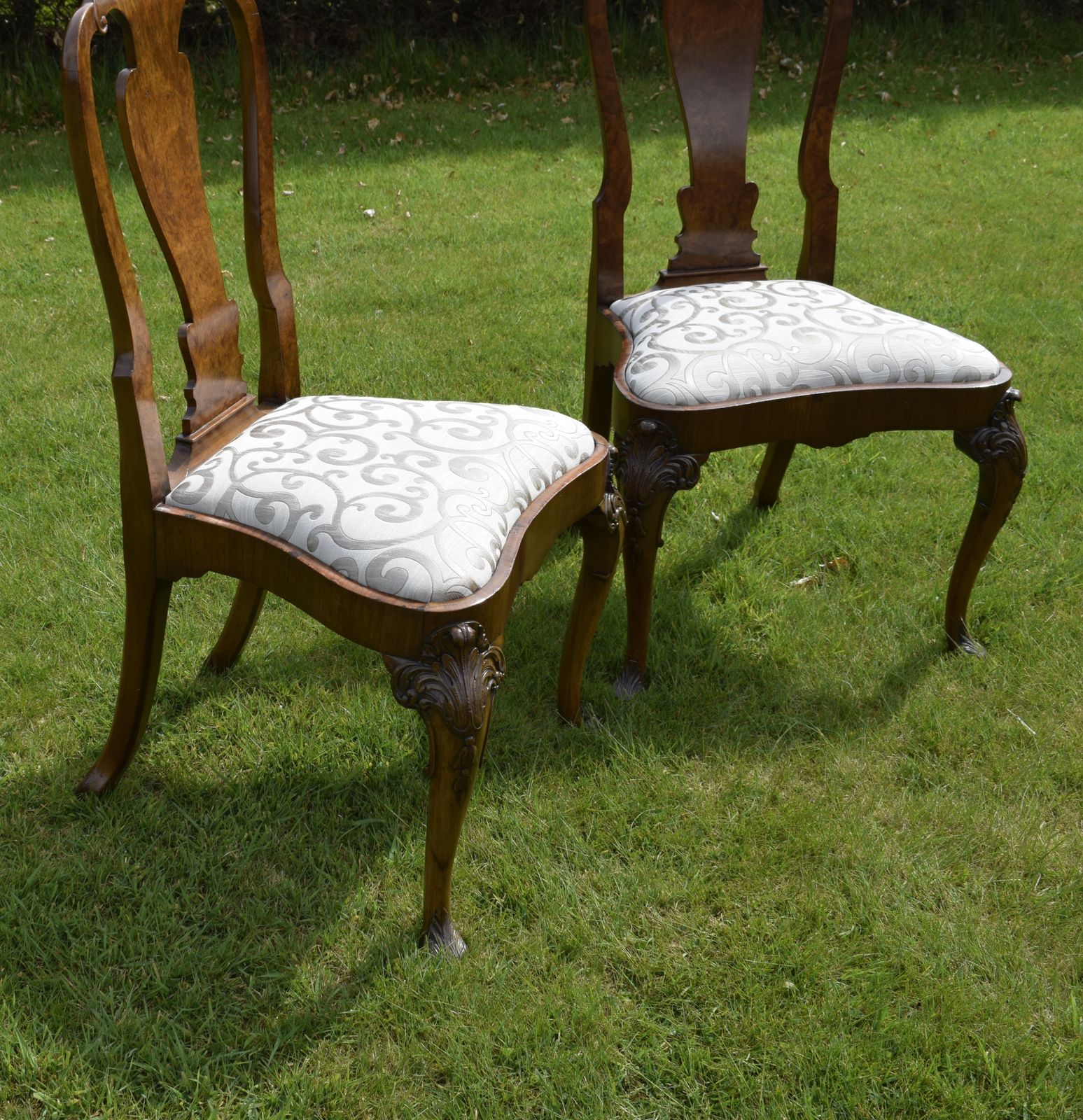 Pair Of Quality Walnut Chairs, 1800s photo 465.0