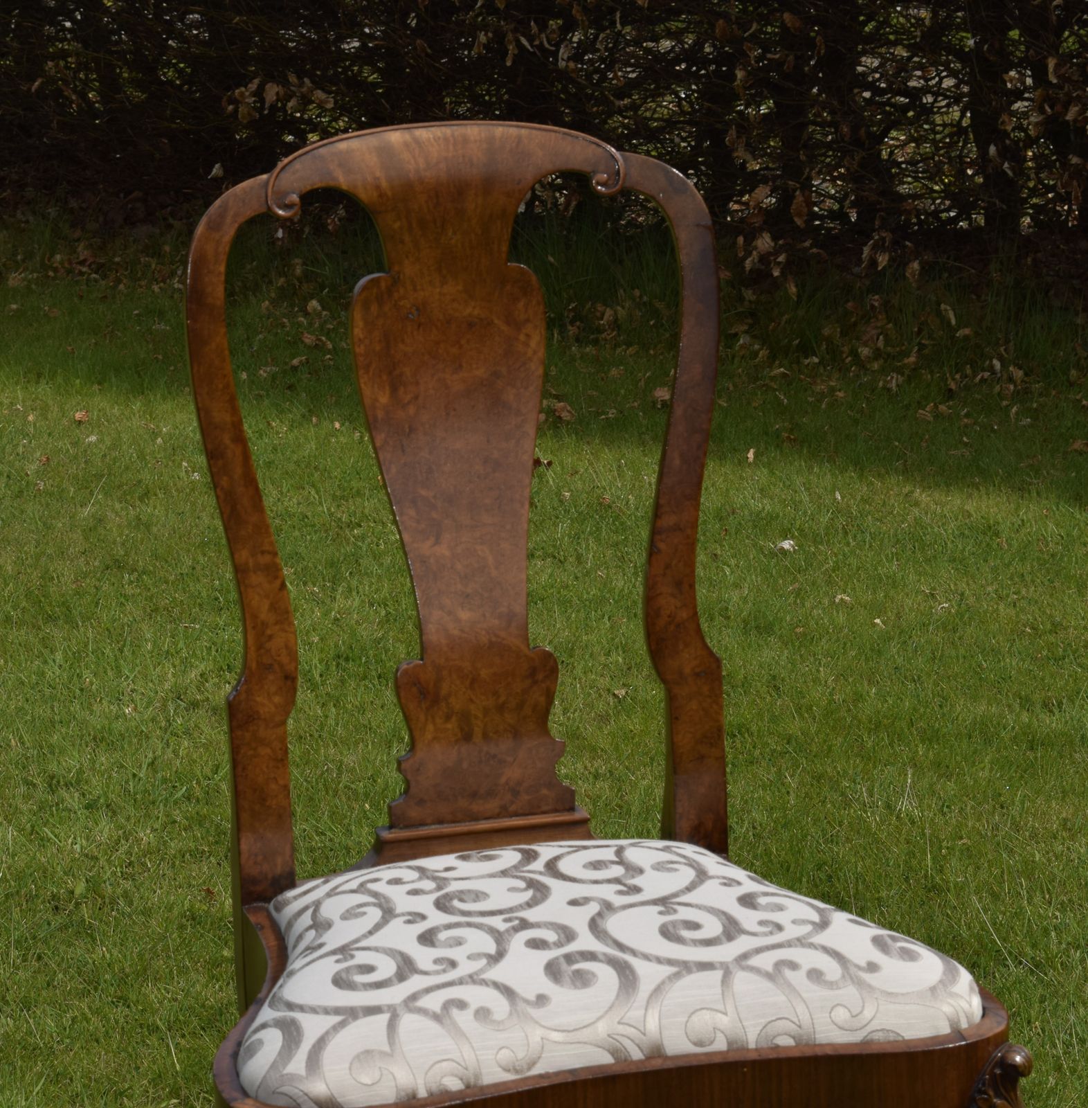 Furniture Pair Of Quality Walnut Chairs, 1800s photo