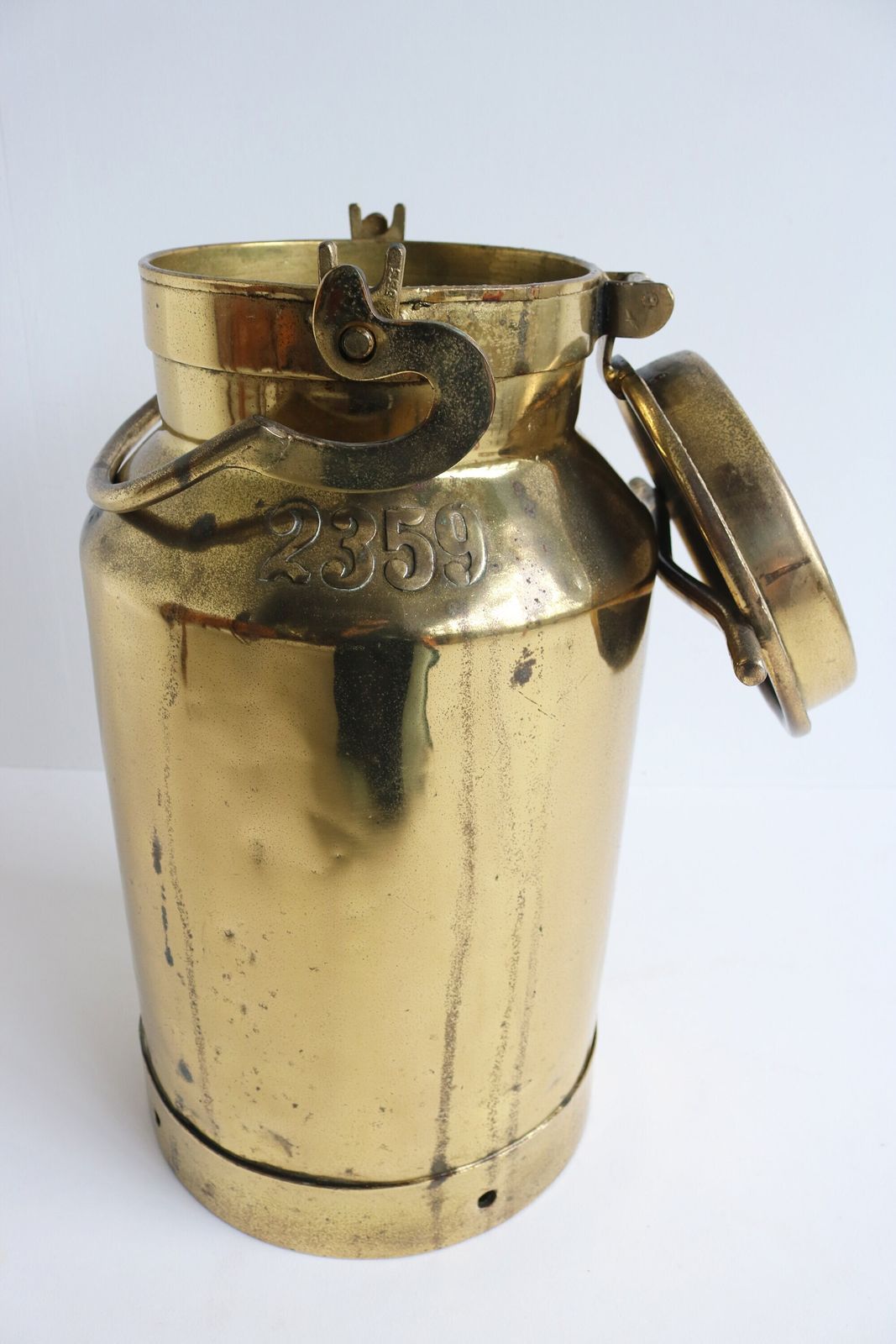 Antique Milk Jar Umbrella Stand Holder Copper 1900s Country Style Authentic Can Farm Late 19th Century Milk Container photo Home Decor