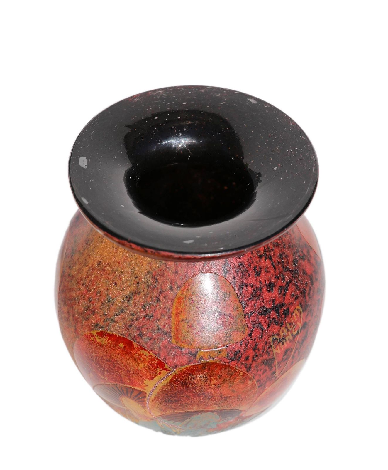 French Daum Nancy Attr. Art Nouveau Cameo Glass Mushroom Vase photo buy