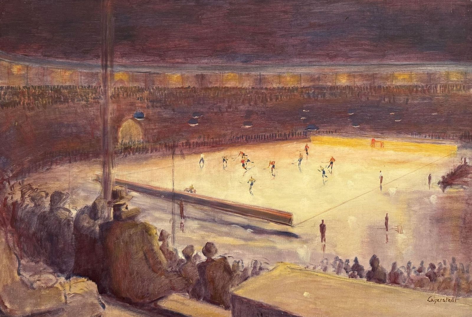 George Lagerstedt (1892 1982) 'Watching Ice Hockey' photo furniture