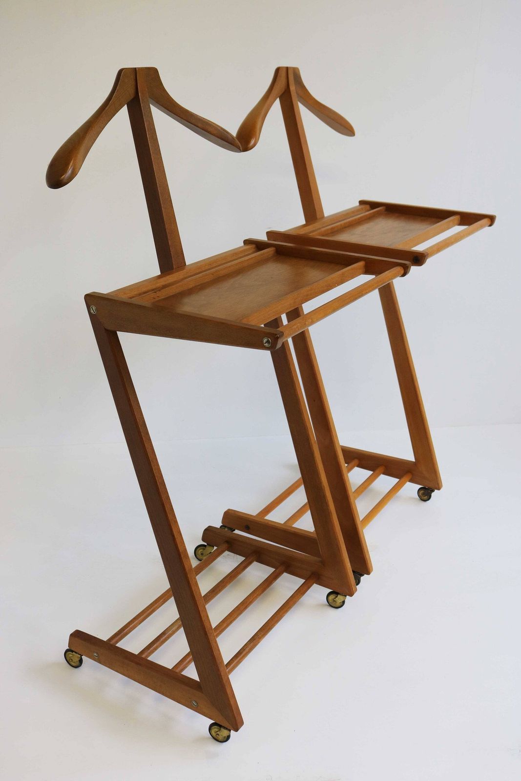 Couple / Pair ,Vintage Night Valet Mid  Century Dressboys / Two Bedside Tables, Valet Stand Wood , Bedroom Furniture, Made By Opal 1960s photo buy