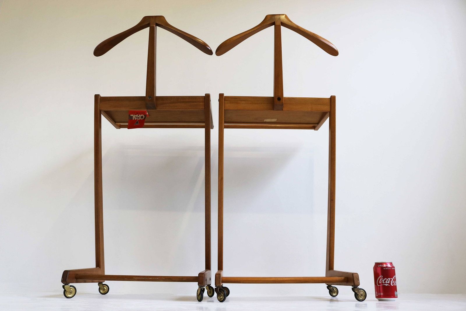 photo furniture Couple / Pair ,Vintage Night Valet Mid  Century Dressboys / Two Bedside Tables, Valet Stand Wood , Bedroom Furniture, Made By Opal 1960s