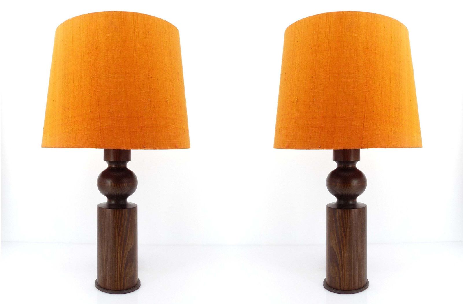 Pair Of Scandinavian Pine Table Lamps By Uno Kristiansson For Luxus, Sweden, Circa 1965 photo furniture