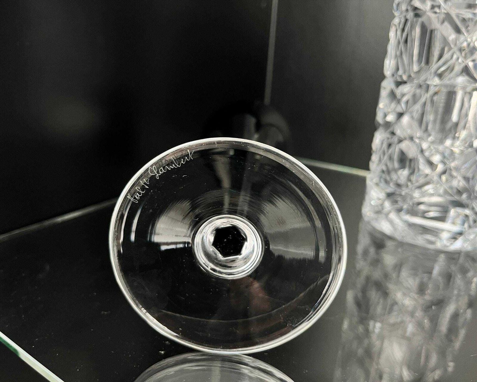 Val Saint Lambert Crystal | 12 Stuks | Smaragdgroene Wijnglazen photo 2009.0