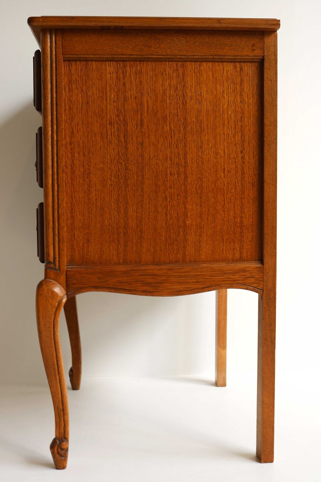 Mid Century Oak Wood Carved French Louis XV Style Louis Quinze Nightstand Three Drawer Cabinet Chest Of Drawers Romantic Antique Style 1960 photo buy