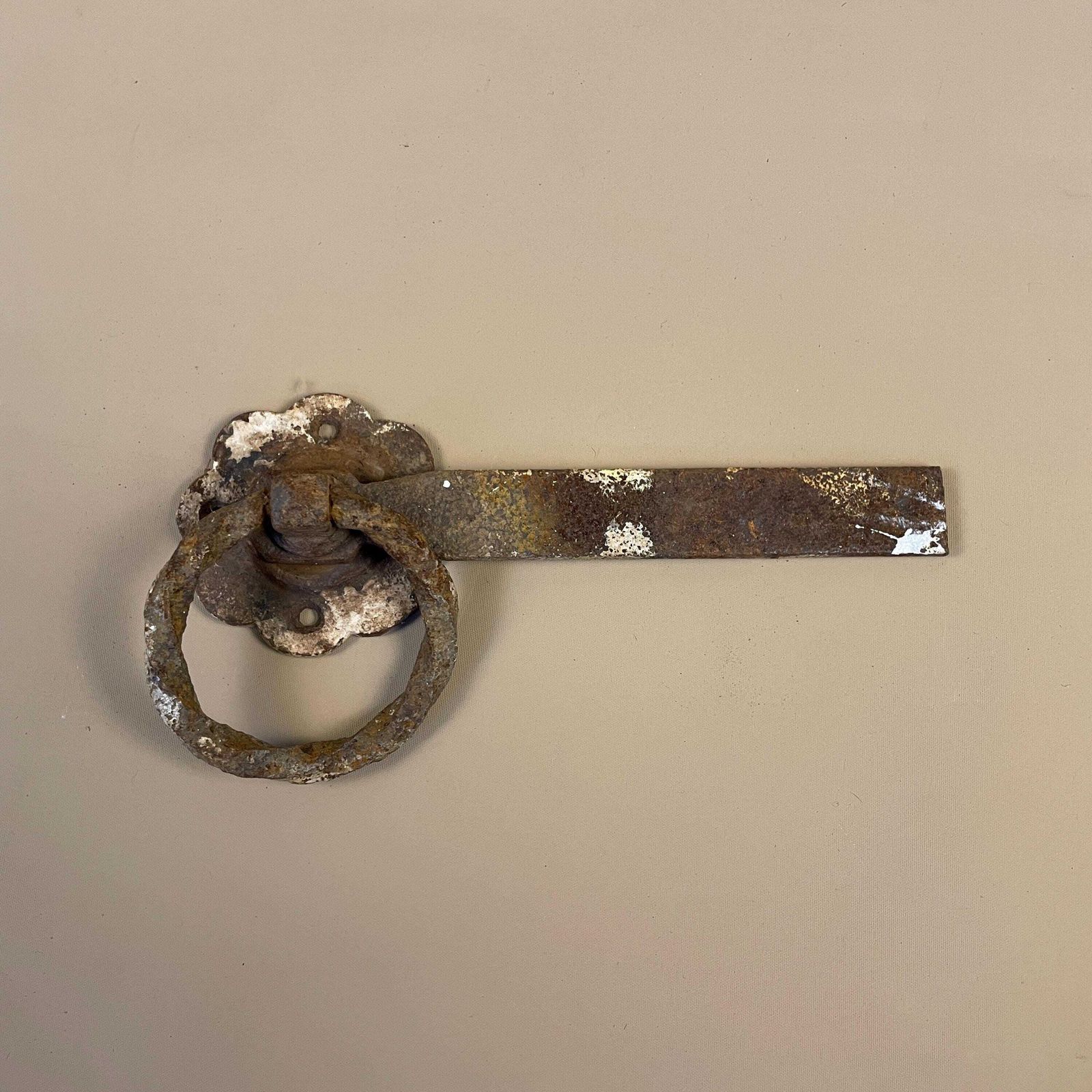 Antique Garden Door Lock Gate Latch Door Catch Metal Floral Shape Base Very Old Outdoor Shed Latch photo furniture