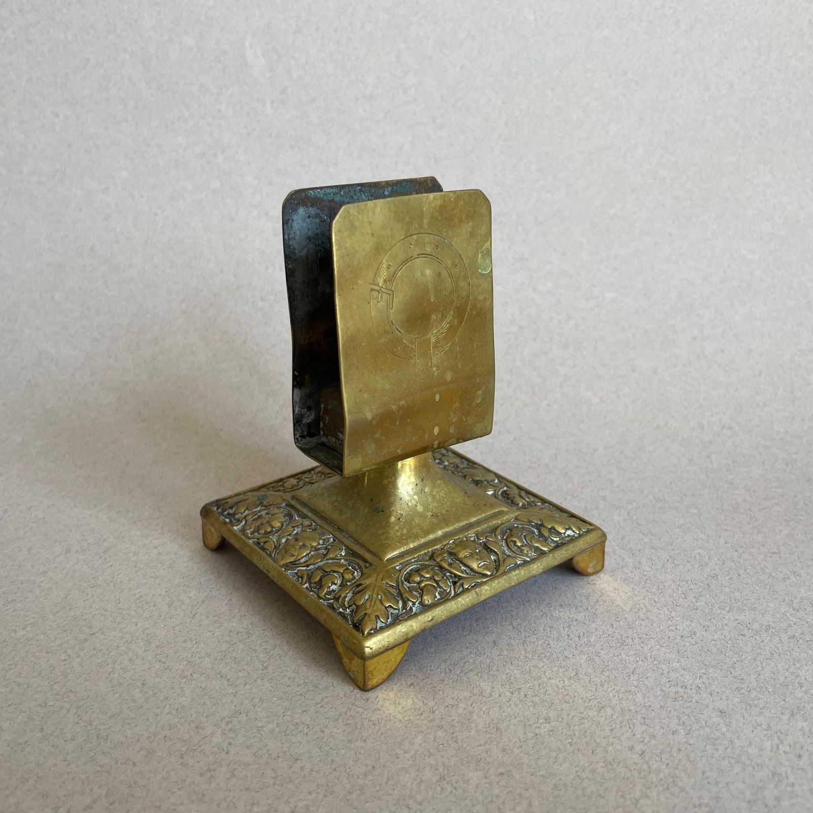 Antique Brass Matchbox Holder Letter Holder Decorative Desk Ornament Match Box Holder Ornate Gold photo furniture