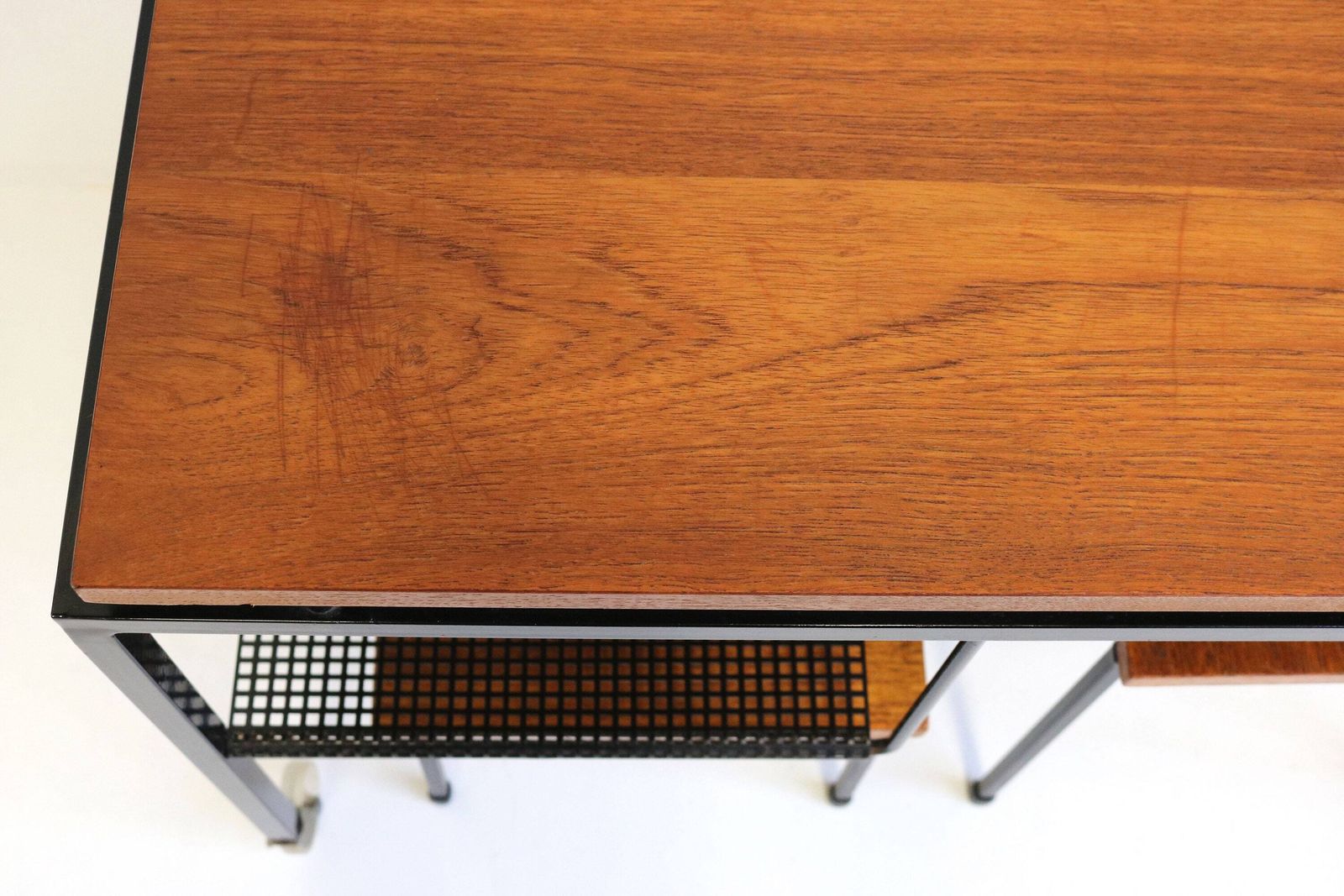 photo furniture Mid Century Teak Metal Nestingtables Minimalistic Perforated Iron Sidetables Magazine Table Retro 1960 Design Cees Braakman Pastoe Style