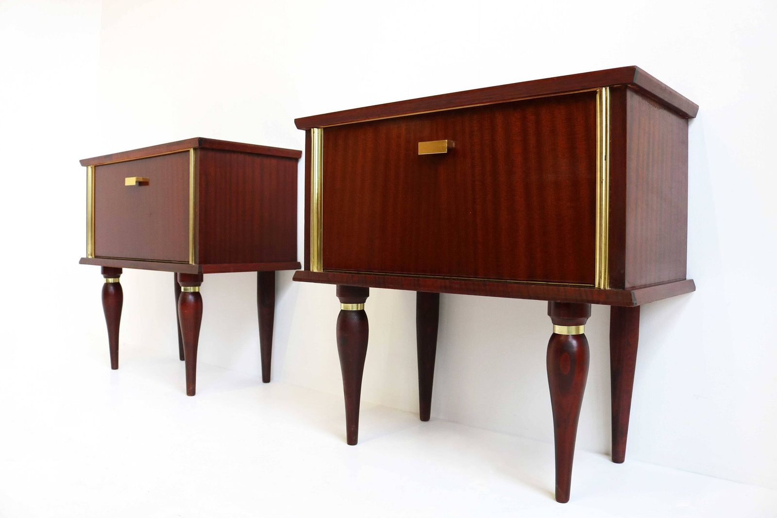 Shiny Couple Midcentury Modern Scandinavian 60 Nightstands Bedside Tables Additional Tables Side Tables 1960s End Tables Valve