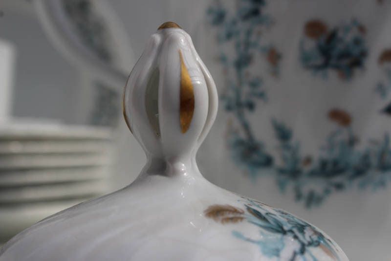Graceful Romantic Porcelain Swan Tableware Royal Tettau Bavaria Coffee Tea Dishes Antique Cup And Saucer 1900 photo vinterior