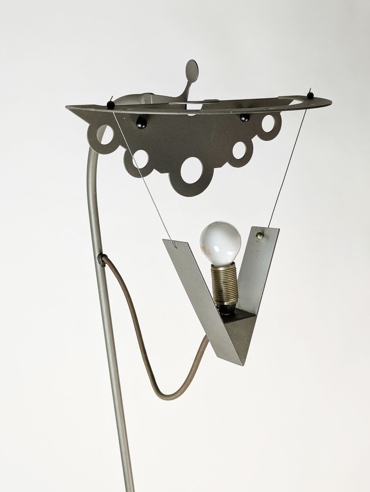 Grey Metal 1980 90s Post Modern Floor Lamp In The Style Of A. Mendini photo Lighting