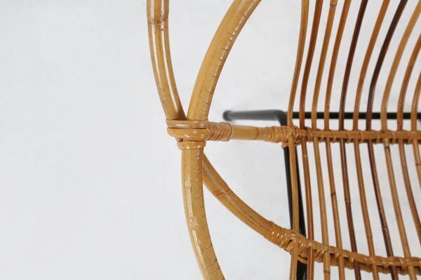 Mid Century Rattan Childrens Lounge Chair, The Netherlands, 1960s photo furniture