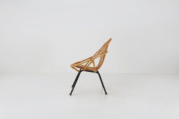 Mid Century Rattan Childrens Lounge Chair, The Netherlands, 1960s photo Furniture