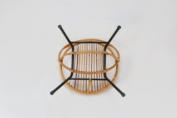 Furniture Mid Century Rattan Childrens Lounge Chair, The Netherlands, 1960s photo