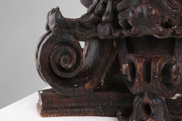 Antique Hand Carved Corinthian Column Ornament, France, 18th Century photo for sale