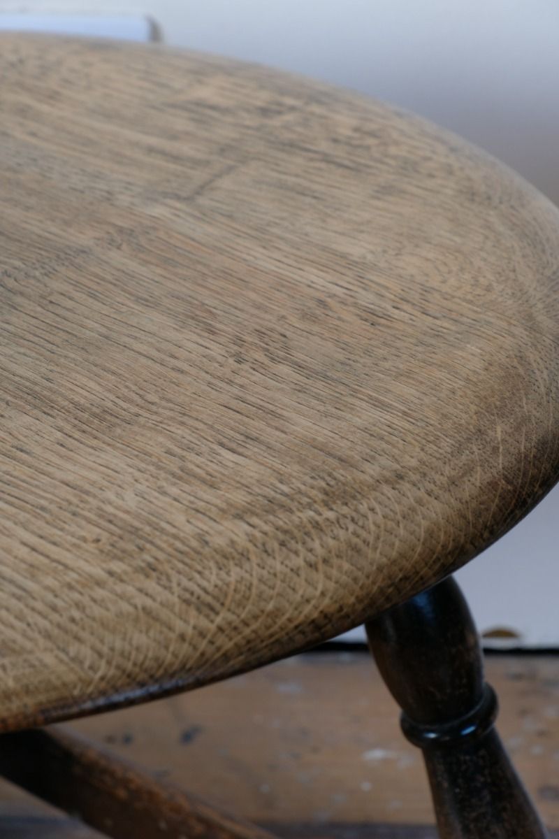 Oak Carved Low Round Table By Priory Circa 1950s photo furniture