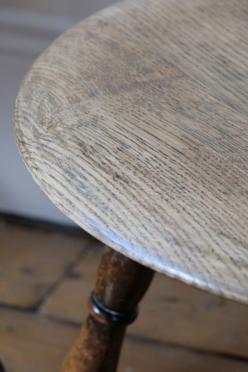 photo for sale Oak Carved Low Round Table By Priory Circa 1950s
