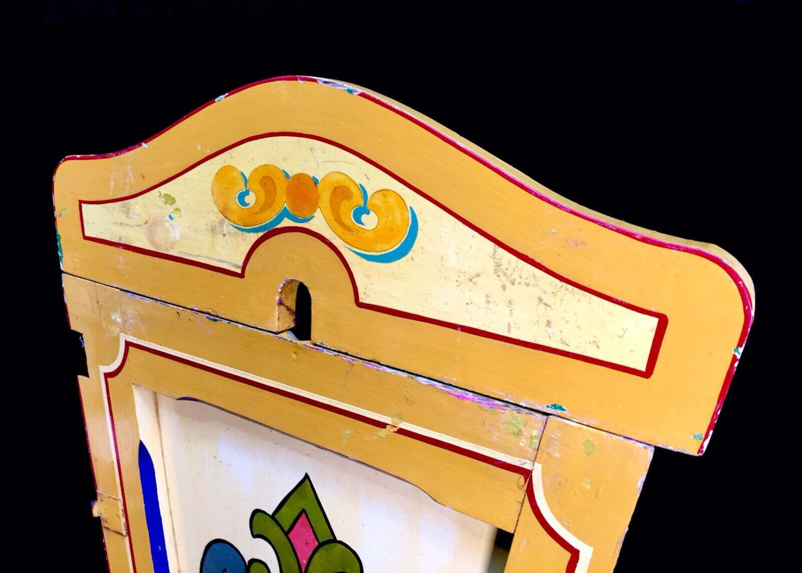 Antique Early 20th Century Fairground Ride Decorative Panel Paint On Board Sign photo Art
