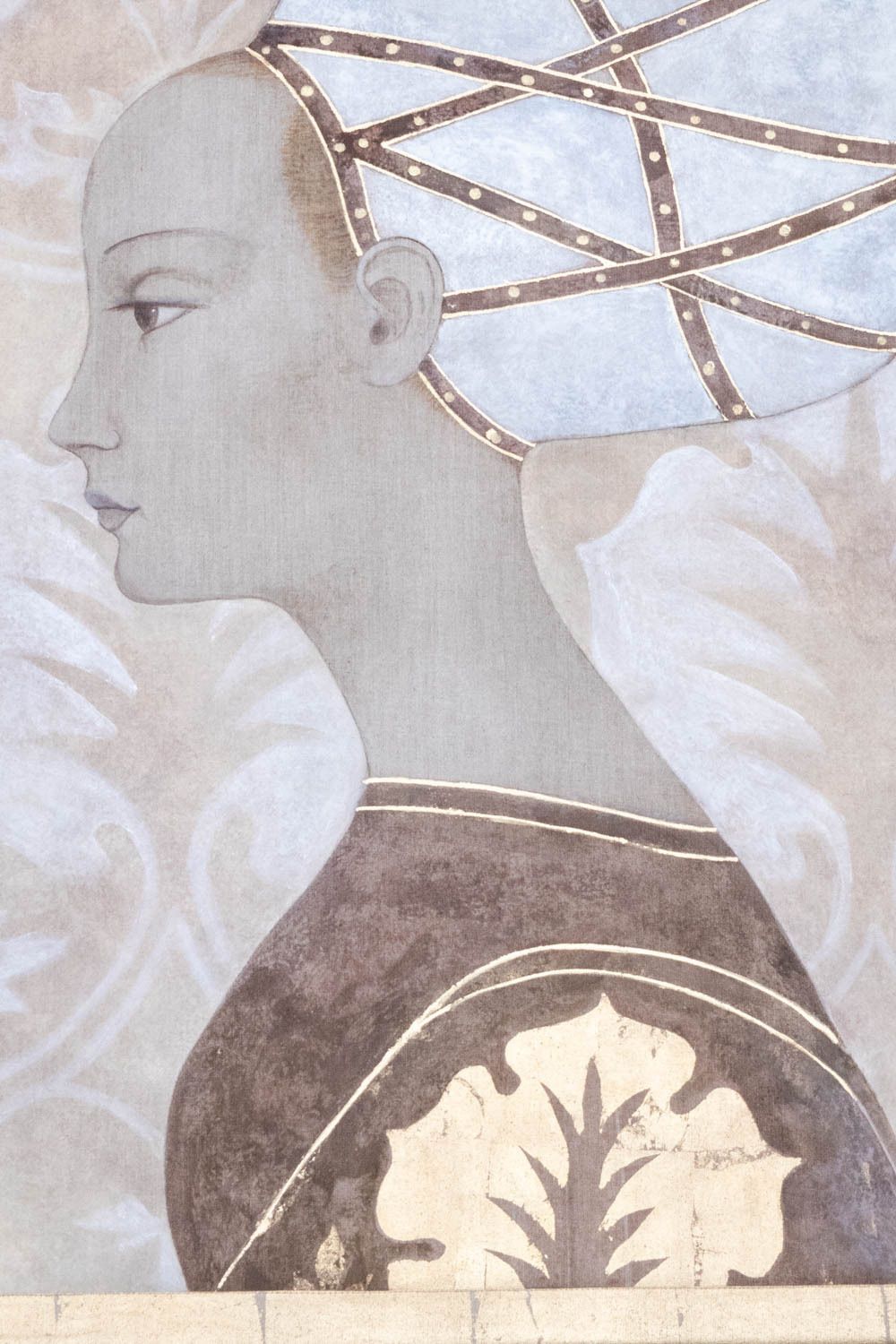 Painted Canvas Representing An Italian Noble Woman. Contemporary. photo 2400.0